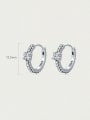 thumb 925 Sterling Silver Cubic Zirconia Geometric Classic Hoop Earring 2
