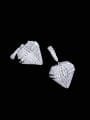 thumb Brass Cubic Zirconia Heart Luxury Drop Earring 0