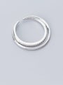 thumb 925 sterling silver rhinestone white round minimalist free size  ring 2