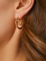 thumb Brass Geometric Vintage Huggie Earring 1