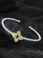 thumb 925 Sterling Silver Clover Vintage Cuff Bangle 3