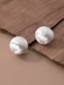 thumb 925 Sterling Silver Round Ball Statement Hook Earring 2