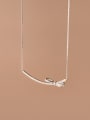 thumb 925 Sterling Silver Cubic Zirconia Bowknot Minimalist Necklace 0