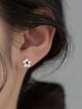 thumb 925 Sterling Silver Imitation Pearl Flower Cute Stud Earring 1