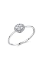 thumb 925 Sterling Silver Cubic Zirconia Round Dainty Band Ring 0