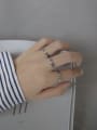 thumb Vintage Sterling Silver With Platinum Plated Simple Retro Round Free Size Rings 1
