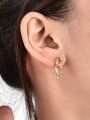 thumb Brass Cubic Zirconia Geometric Minimalist Drop Earring 1