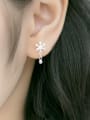 thumb 925 Sterling Silver Snowflakes Minimalist Christmas Drop Earring 1