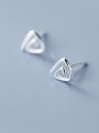thumb 925 sterling silver hollow  triangle minimalist stud earring 0