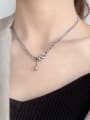 thumb 925 Sterling Silver Hollow Irregular  Chain Vintage Necklace 1