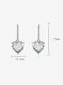 thumb Brass Cubic Zirconia Heart Dainty Hook Earring 1
