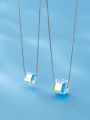 thumb 925 Sterling Silver Crystal Square Minimalist Necklace 2