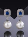 thumb Brass Imitation Pearl Luxury Geometric  Earring and Necklace Set 2