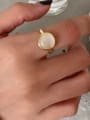 thumb 925 Sterling Silver Cats Eye Round Minimalist Band Ring 2