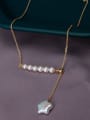 thumb Brass Freshwater Pearl Irregular Minimalist Necklace 1