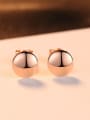 thumb 925 Sterling Silver Smooth Round Minimalist Stud Earring 1