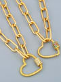 thumb Brass Cubic Zirconia Heart Vintage pendant Necklace 4