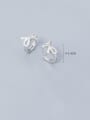 thumb 925 Sterling Silver Cubic Zirconia  Bowknot Dainty Stud Earring 1