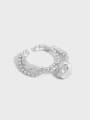 thumb 925 Sterling Silver Bead Irregular Vintage Stackable Ring 2