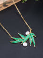 thumb 925 Sterling Silver Imitation Pearl Enamel Vintage Leaf  Earring Ring and Necklace Set 2
