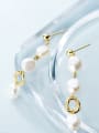 thumb 925 Sterling Silver Imitation Pearl  Round Trend Drop Earring 3