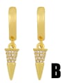 thumb Brass Cubic Zirconia Cone Dainty Huggie Earring 1