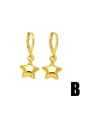 thumb Brass Pentagram Minimalist Huggie Earring 3