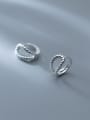 thumb 925 Sterling Silver Hollow double-layer twist Minimalist Clip Earring 2