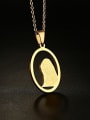 thumb Stainless steel Portrait Geometric  Hip Hop Necklace 0