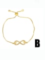 thumb Brass Cubic Zirconia Heart Bohemia Adjustable Bracelet 2