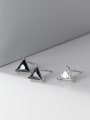 thumb 925 Sterling Silver Cubic Zirconia Triangle Minimalist Stud Earring 3