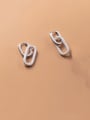 thumb 925 Sterling Silver Rhinestone Geometric Minimalist Drop Earring 2