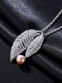 thumb 925 Sterling Silver Cubic Zirconia Fashion luxury leaves pendant  Necklace 3