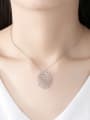 thumb Copper Cubic Zirconia Dainty  Hollow  Oval pendant  Necklace 1