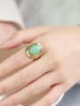 thumb Stainless steel Turquoise Geometric Vintage Band Ring 1