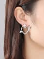 thumb Copper Cubic Zirconia Hollow Heart Minimalist Stud Earring 1