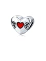 thumb 925 Sterling Silver With  White Gold Plated Minimalist Heart Pendants charms 0