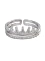 thumb 925 Sterling Silver Cubic Zirconia Crown Double Minimalist Stackable Ring 0