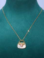 thumb Brass Shell Square Bag Minimalist Pendant Necklace 2