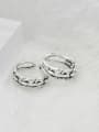 thumb Vintage Sterling Silver With Platinum Plated Simplistic Hollow Geometric Free Size Rings 0