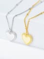 thumb 925 Sterling Silver Smooth Heart Vintage Pendant Necklace 0