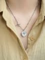 thumb 925 Sterling Silver Bead  chain  Geometric pendant Vintage Necklace 2