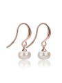 thumb Copper Imitation Pearl Round Minimalist Hook Earring 0