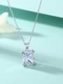 thumb 925 Sterling Silver Birthstone Geometric Dainty Necklace 2