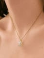 thumb 925 Sterling Silver Imitation Pearl Fish Tail Dainty Necklace 1