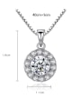 thumb 925 Sterling Silver Cubic Zirconia simple Round Pendant Necklace 2