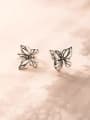 thumb 925 Sterling Silver Hollow Butterfly Vintage Huggie Earring 0