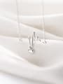 thumb 925 Sterling Silver Minimalist Wavy Lines Smooth Heart Pendant  Necklace 3