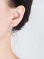 thumb 925 Sterling Silver Cross Minimalist Drop Earring 1