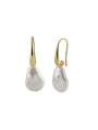 thumb 925 Sterling Silver Freshwater Pearl Geometric Bohemia Hook Earring 0